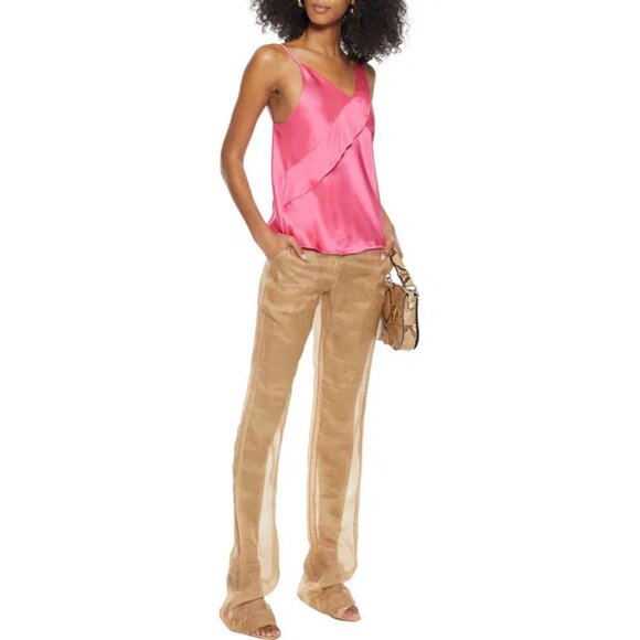 Helmut Lang Pink Wrap-Effect Satin Sash Slip Top Size 4 - 41276 - Picture 3 of 10